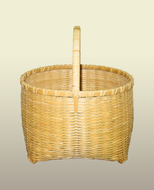 やたら編み篭 やたら編み篭 アラカルトボール（白竹） アクリルボウル付き M